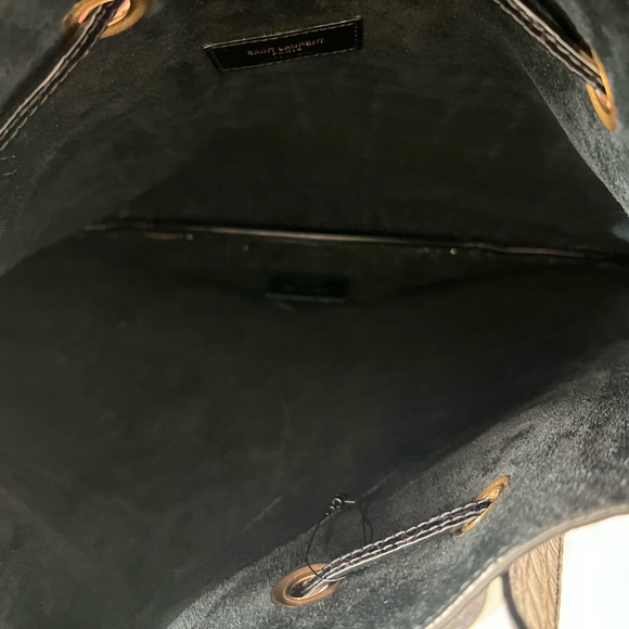 Saint Laurent Paris VII Flat Croc Embossed Leather Hobo Bag - Picture 14 of 16